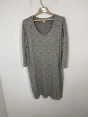 J Jill Womens Dress L Gray Linen Blend Pure Jill Travel Beachy Stretchy Capsule