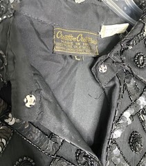 Creative Creations Black Sequin Beaded Embellished Silk Shirt-Dress Jacket LARGE