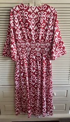 No Brand Red & White Batik Pattern Dress, L