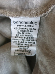 Banana Blue Gray Midi Linen Dress Big Pockets Loose Beach Lounge Pleated S