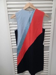 Victoria Victoria Beckham Sleeveless Mini Colourblock Sheath Dress Uk 6 vgc
