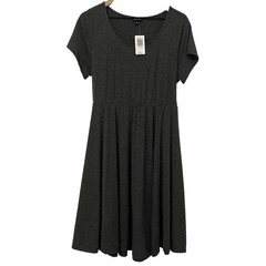 Torrid Fit & Flare Knit Skater Dress NWT Short Sleeve Gray Plus Size 0 Large 12