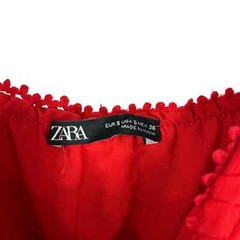 Zara Red Pleated Spaghetti Strap Lightweight Dress Size Small