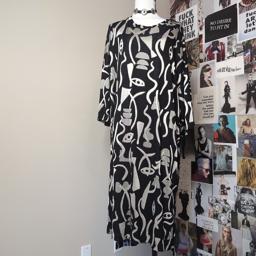 Abstract Pattern Shift Dress Boho