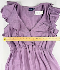 GAP NWT Ruffle Tiered Purple Mini Dress Flutter Sleeves Size M Petite