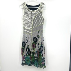 Cativa Multicolor Mesh Lace overlay Asymmetrical Sleeveless Dress Women&rsquo;s Small