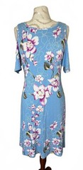 New QIXING Women&rsquo;s Cold Shoulder Dress with Floral Print Size XL