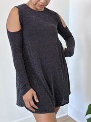 Disco Glam Boho Chic Night Out Metallic Glitter Tunic Mini Dress Show Me Your…