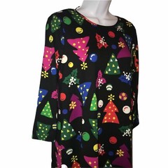 NWT Dress Works Bright Colorful Multicolor Christmas Holiday Tree Shirt Dress M