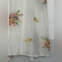 Rose & Everly White Pink Yellow Green Floral Embroidered Shirt Dress Sz XL