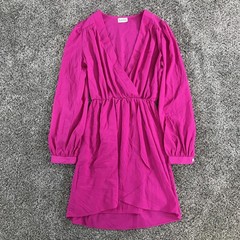 Brigitte Bailey Dress Womens XS Pink Wrap V Neck Long Sleeve Layered Mini Party