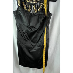 Xtraordinary Bodycon Sleeveless Black Mini Dress with Gold Beads Junior&rsquo;s Size 7