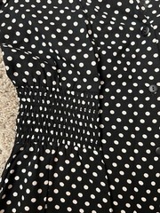 ASOS Retro 40s Style Polka Dot Button Up Midi Tea Dress Cinched Waist S