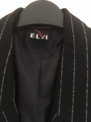 Elvi Ladies Sleeveless dress Black With White Pinstripe