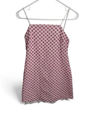 Trixxi Dress Womens Small S Pink White Ditsy Floral Cami Mini Straight Neck