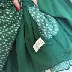 Rebecca Taylor Emerald Green Ikat Cotton Smocked Mini Dress | Size S