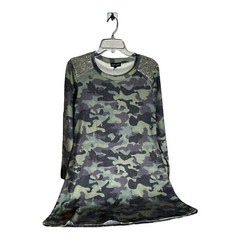 Simply Southern Camo Green Turtles & Gold Sequin Sweater Dress, Size S (4-6) New