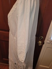 Soft Surroundings Romatique Gown Maxi Dress Lace Semi Sheer Lightweight Med/Lrg