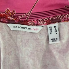 Isaac Mizrahi Live Pink Patchwork Floral Wrap Midi Dress A385438 Womens Medium