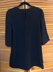 BCBGeneration Black Shift Dress XS 3/4 Bell Sleeve Minimalist Tunic Career