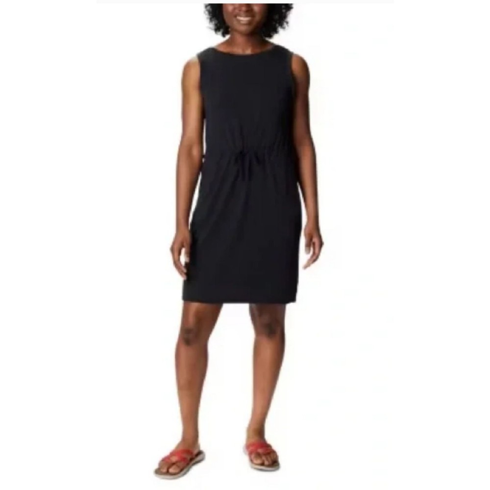 Columbia Easy Does It! Black Drawstring Waist Utility Pocket Sun Dress Sz M