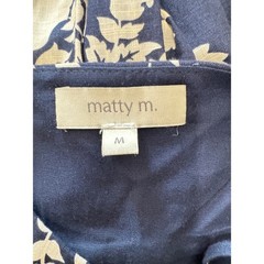 Matty M | Navy Blue and White Floral Print Sleeveless Maxi Dress