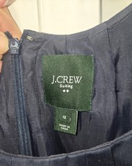 J.Crew Suiting Navy Solid Sheath Dress Scoop Neck Sleeveless Knee length, Sz 12