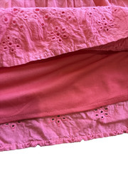 Women’s Dress XL Pink Dress Barbie-core Cottage-core Boho Eyelet Tiered Midi