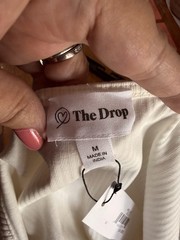 NWT The Drop Women’s Amelia Rib Knit Midi Tank Dress Side Slits Ivory Medium