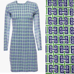 IBKUL Preppy Dress Size L Geo Key Kelly Green Golf Tennis Pickleball Resort New