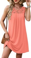 Lace Sleeveless Summer Dress for Women Casual A-Line Sundress Lightweight S-3XL