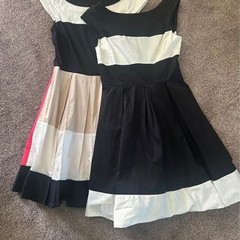 2 Dresses Kate Spade New York Adette Black/White Color Block Sz 8 Fit N Flare