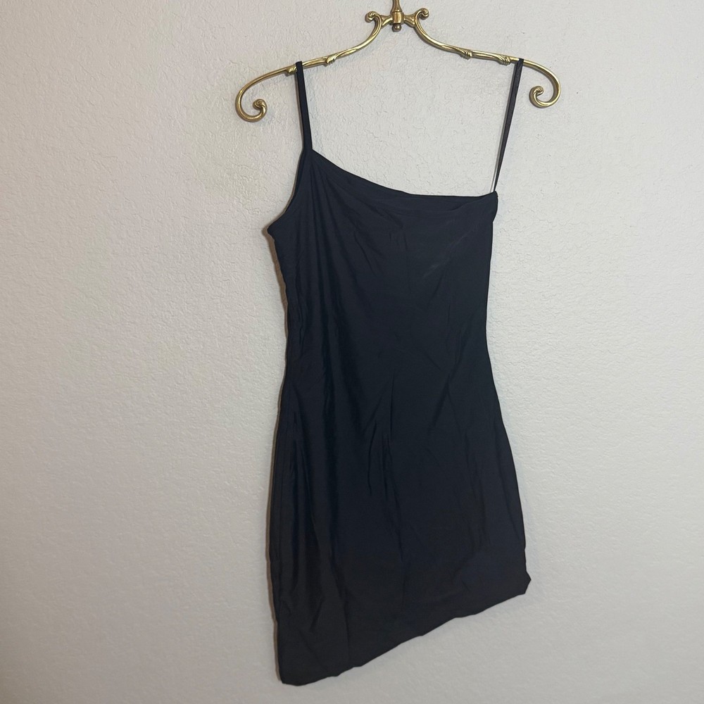 Superdown Black One Shoulder Mini Dress Size M Nylon Spandex REVOLVE