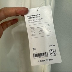 Athleta Performance Poplin Collared Lightweight Shirtdress UPF 50+ White Size S