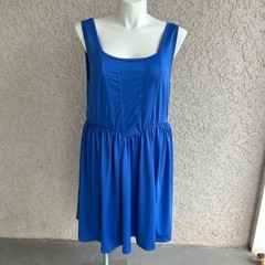 NWOT Solid Royal Blue Stretchy Tank Babydoll Dress Sundress 3X