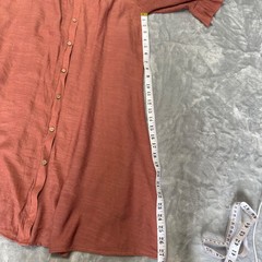 Naif Terracotta Pink Button Down Ruffle Sleeve Shift Dress XL