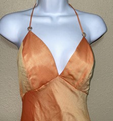 Faviana Formal Evening Iridescent Long Strappy DRESS ORANGE NEW SZ 7/8