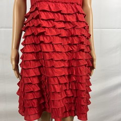 The Limited Event Size 8 Red Tiered Ruffle A-Line Sheath Party Holiday Dress
