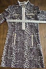 BOSTON PROPER (M/10-12) Animal Chic Zipper Dress 3/4 Sleeves Cotton & Spandex
