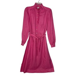 Vintage Schrader Sport New York Pink Lightweight Belted Midi Dress 10