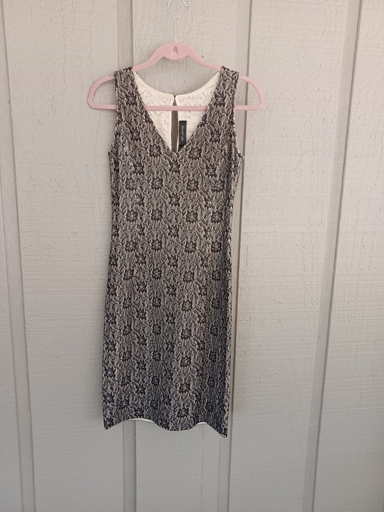 St John Women Knit Dress Size 2 Old Money Wool Blend Sleeveless Keyhole Back