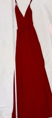 NWOT Elegant Fiery Red Floerns V Neck Spaghetti Strap Backless Split Dress Med