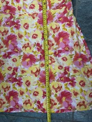 Old Navy Mini Dress XL Yellow Pink Floral Spaghetti Straps Linen Blend Pockets