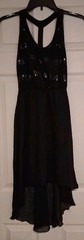 Rue 21 Womens Dress Size Small Black Sequins Halter Open Back Sheath Layers