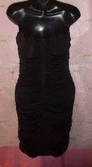 $99 SPEECHLESS STRAPLESS SEQUIN STRIPE BODY DRESS MEDIUM DRAPE top RUCH ZIP BACK