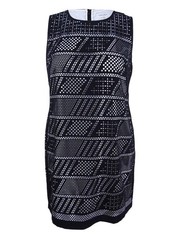 Calvin Klein Women&rsquo;s Laser-Cut Shift Dress (8, Black)