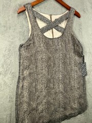 LUCCA Couture NEW Womens Large Python Mini Dress Beige Snake Sleeveless NWT