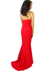 JARLO &lsquo;Ashley&rsquo; ~ Black Double Harness Strap Cut Out Fishtail Gown S 6 NEW $168