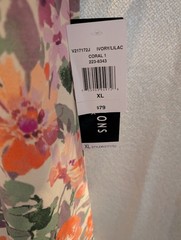 Perceptions XL Dress w/Ruffled Sleeves – NWT – Ivory/Lilac Floral – Vietnam