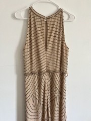 Adrianna Papell Madigan Art Deco Beaded Halter Blouson Gown